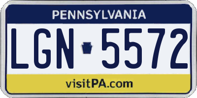 PA license plate LGN5572
