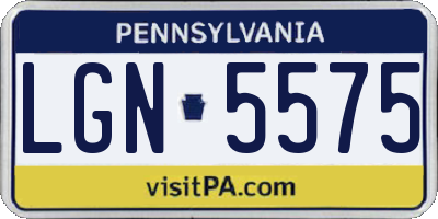 PA license plate LGN5575