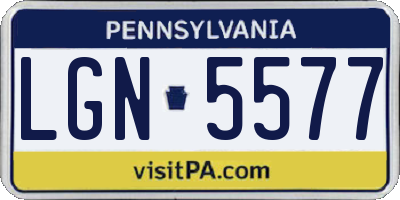 PA license plate LGN5577