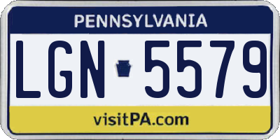 PA license plate LGN5579