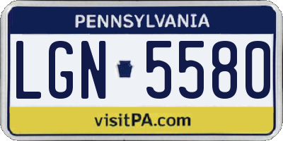 PA license plate LGN5580
