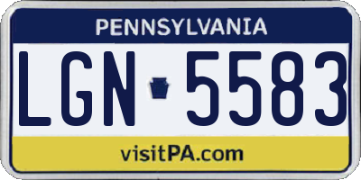 PA license plate LGN5583
