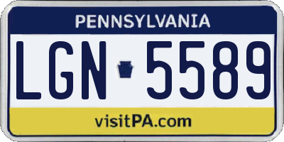 PA license plate LGN5589
