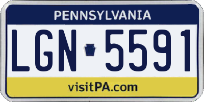 PA license plate LGN5591
