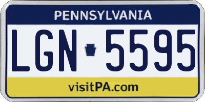 PA license plate LGN5595