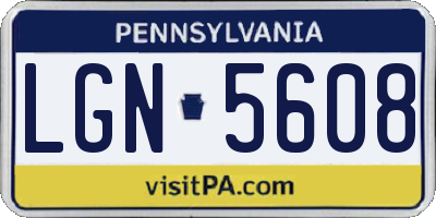 PA license plate LGN5608