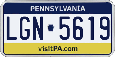 PA license plate LGN5619