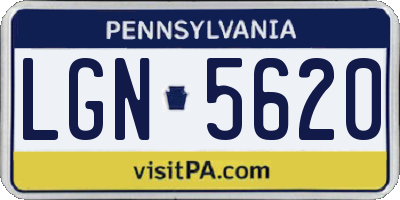 PA license plate LGN5620