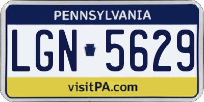 PA license plate LGN5629