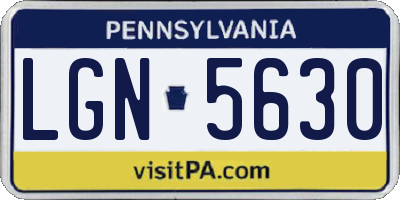 PA license plate LGN5630
