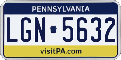 PA license plate LGN5632