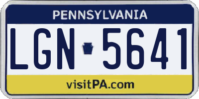 PA license plate LGN5641