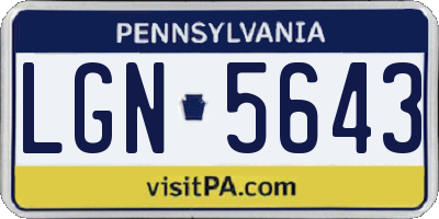 PA license plate LGN5643
