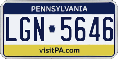 PA license plate LGN5646