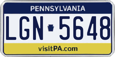 PA license plate LGN5648