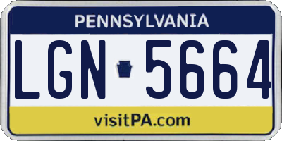 PA license plate LGN5664