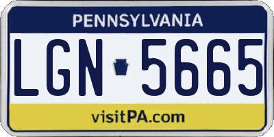 PA license plate LGN5665