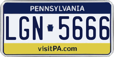 PA license plate LGN5666