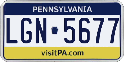 PA license plate LGN5677