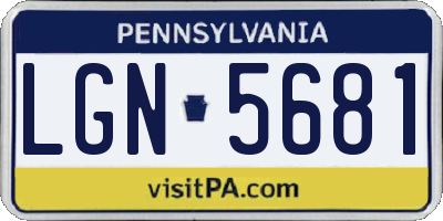 PA license plate LGN5681