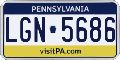 PA license plate LGN5686