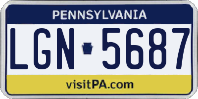 PA license plate LGN5687