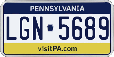 PA license plate LGN5689