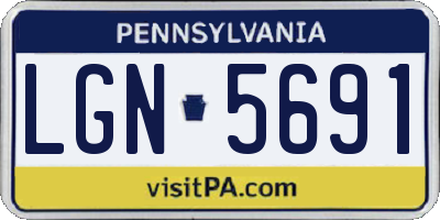 PA license plate LGN5691