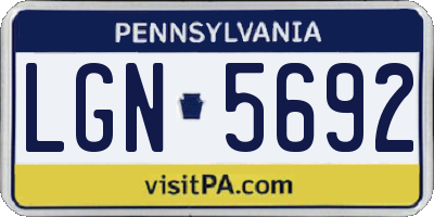 PA license plate LGN5692