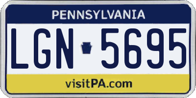 PA license plate LGN5695