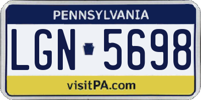 PA license plate LGN5698