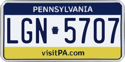 PA license plate LGN5707