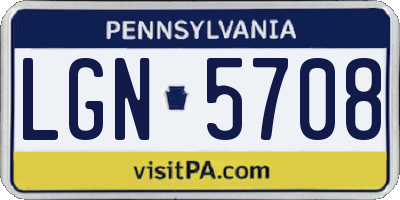 PA license plate LGN5708
