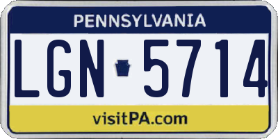 PA license plate LGN5714