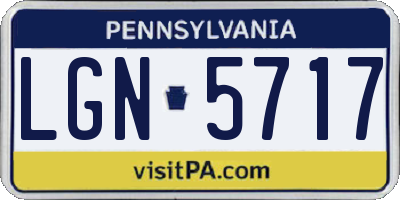 PA license plate LGN5717
