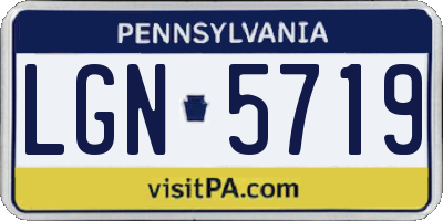 PA license plate LGN5719
