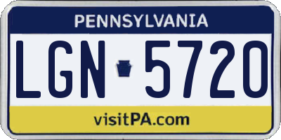 PA license plate LGN5720