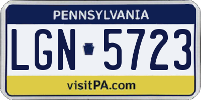 PA license plate LGN5723