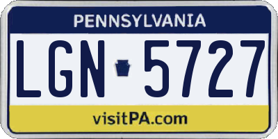 PA license plate LGN5727
