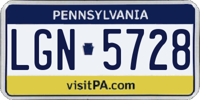 PA license plate LGN5728