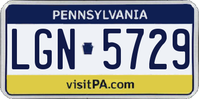PA license plate LGN5729