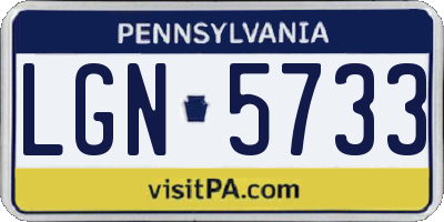PA license plate LGN5733