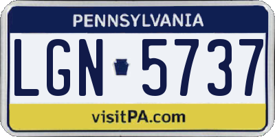 PA license plate LGN5737