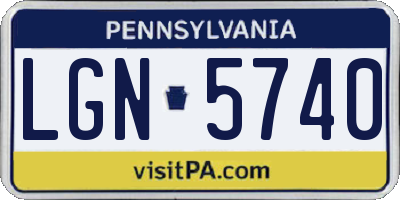 PA license plate LGN5740