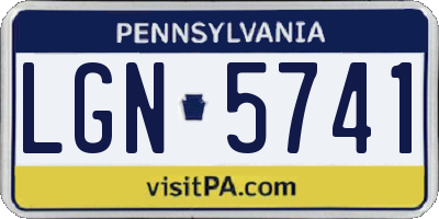 PA license plate LGN5741