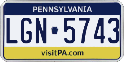 PA license plate LGN5743