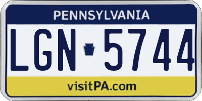 PA license plate LGN5744