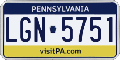 PA license plate LGN5751