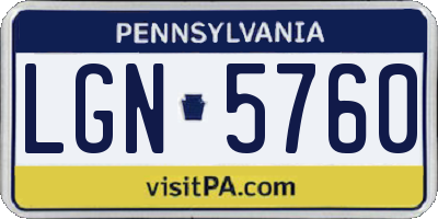 PA license plate LGN5760