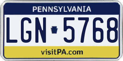 PA license plate LGN5768
